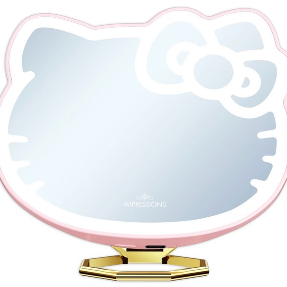 Hello Kitty x Impressions light up LED pocket mirror with ring stand NIB - Picture 4 of 6